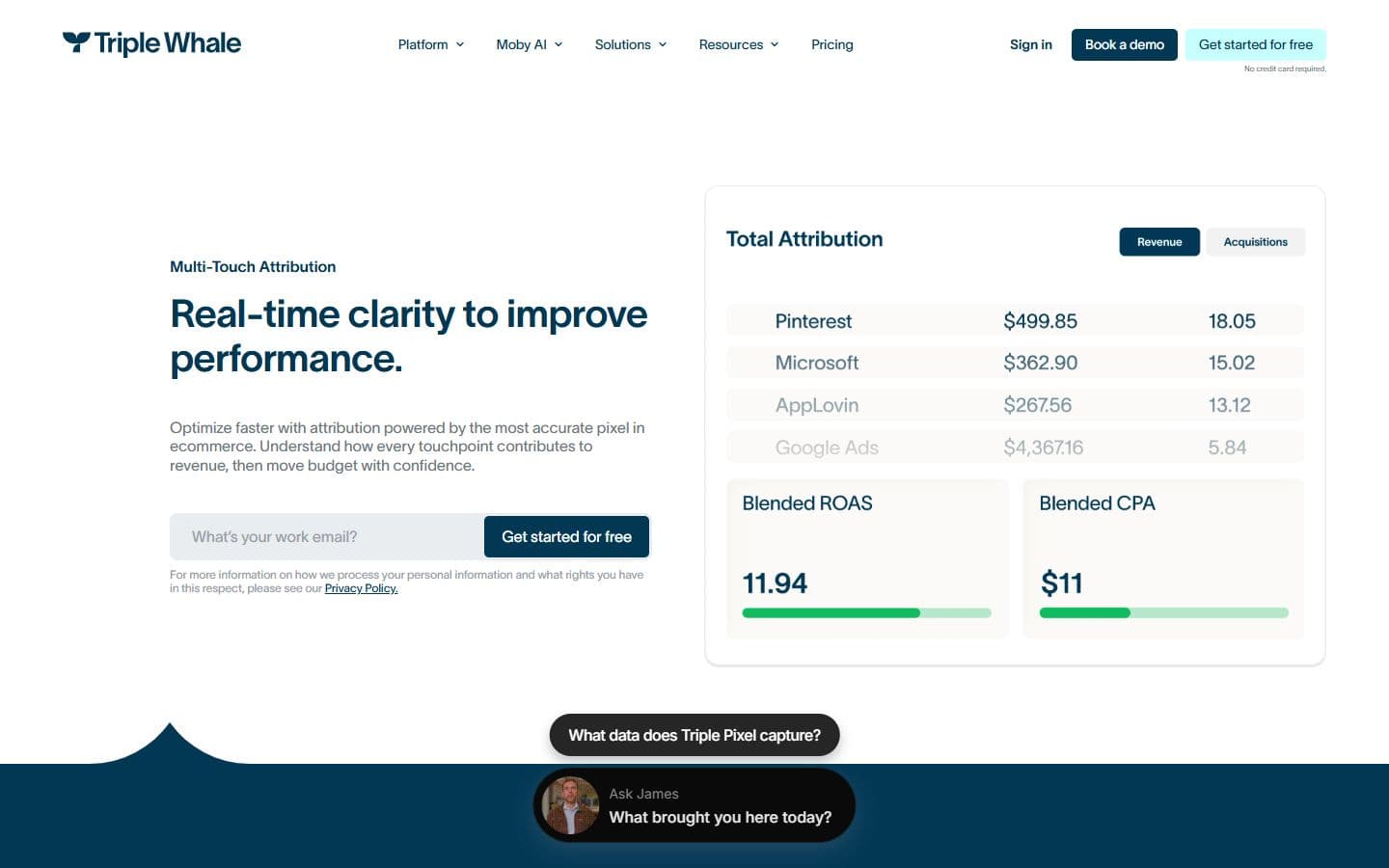 Triple Whale attribution page