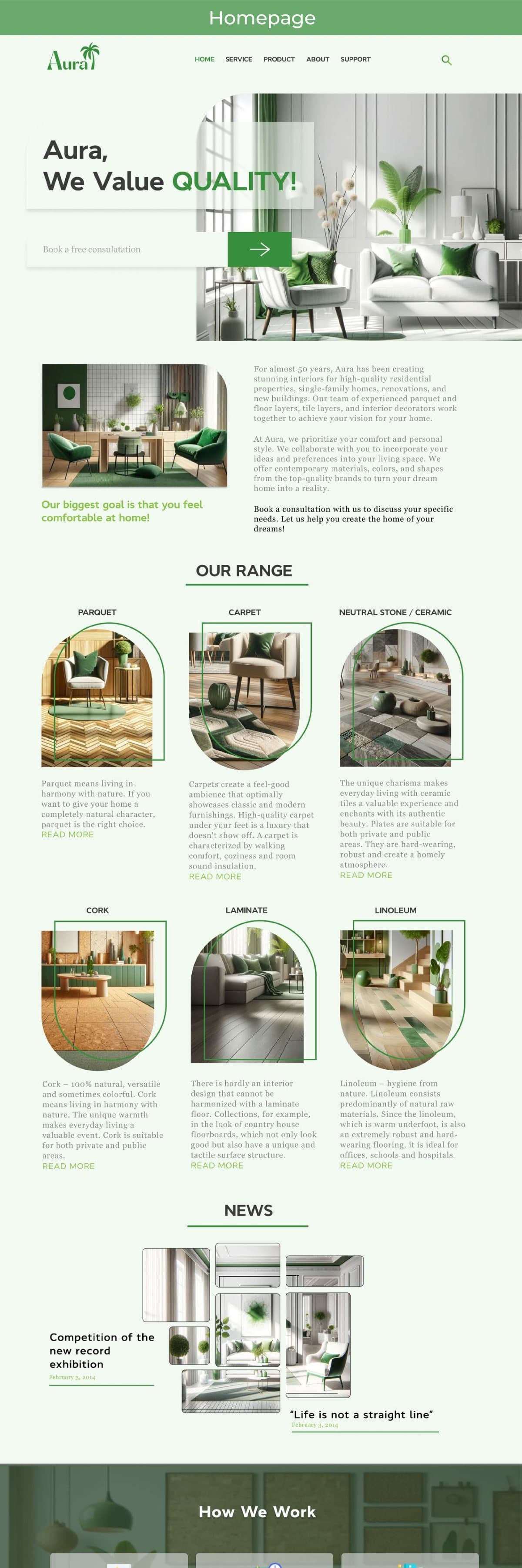 Aura Flooring full page design