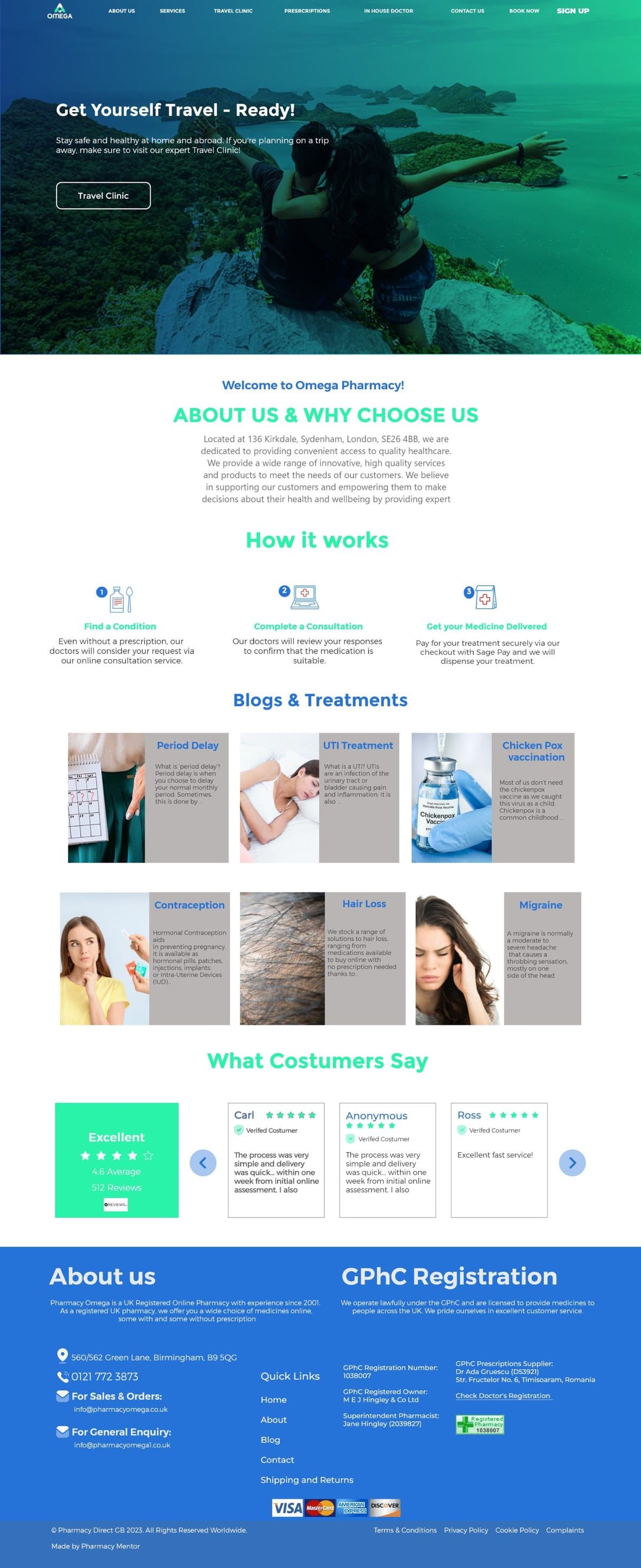 Omega Pharmacy full page design